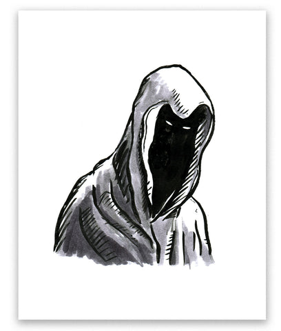 "Hooded Figure" Ink Sketch