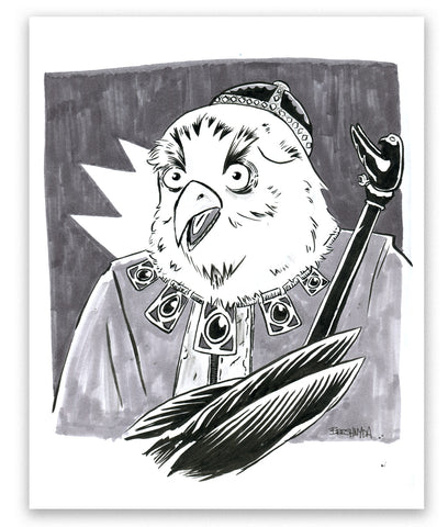 "Owl Cleric" Ink Sketch