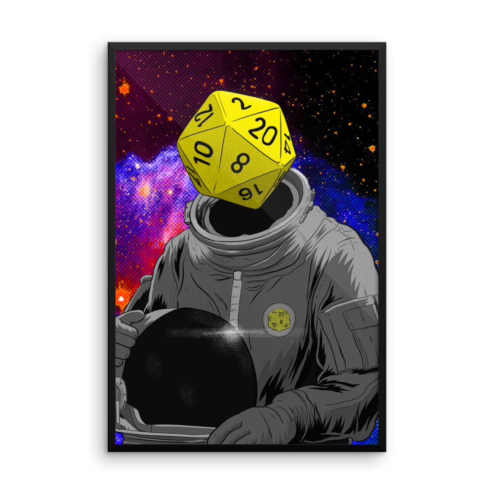 "d20 Astronaut" Framed Poster