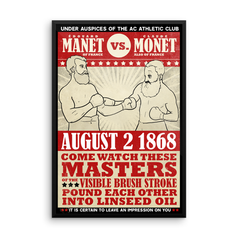 "Manet vs. Monet" Framed Vintage Boxing Poster
