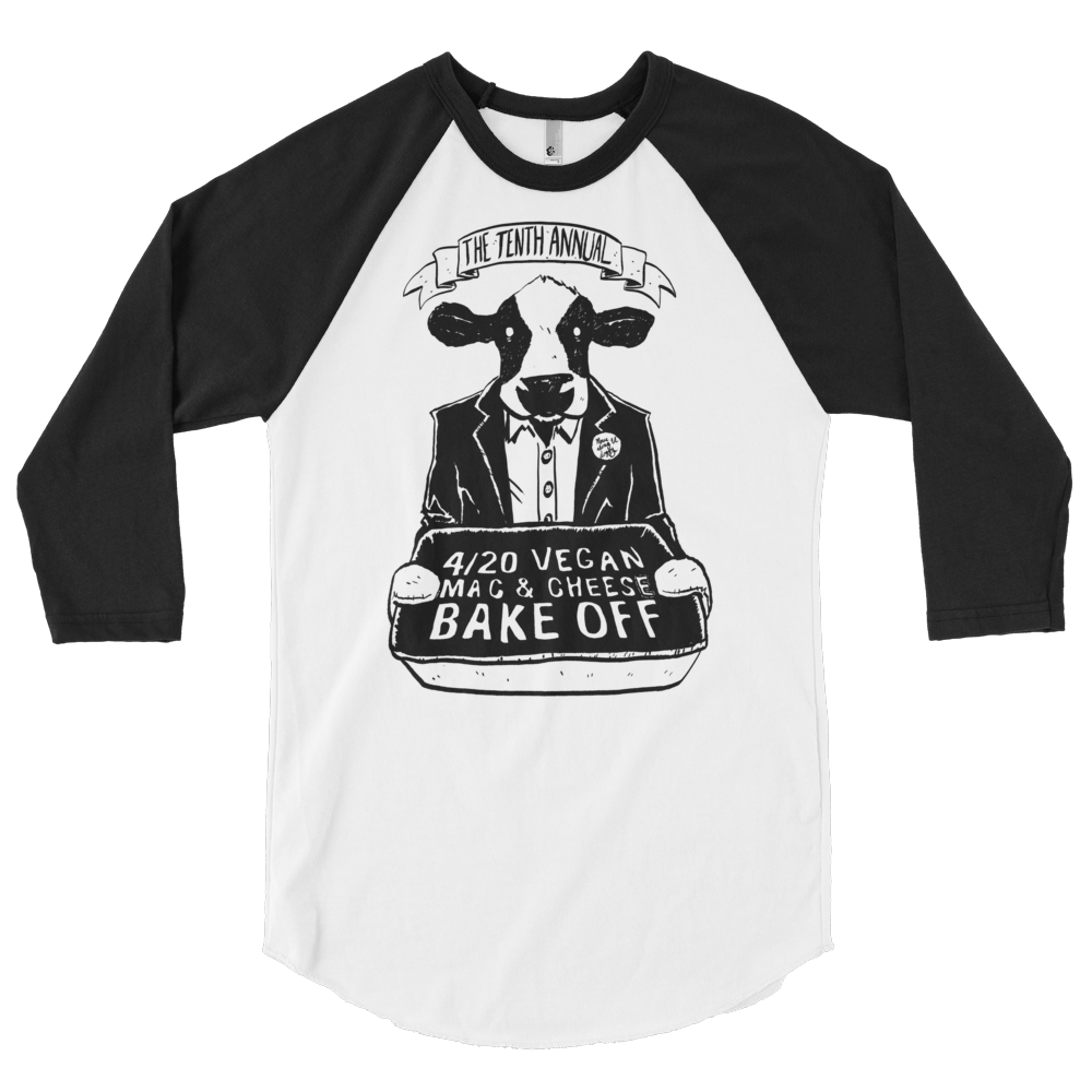 "4/20 Vegan Mac & Cheese Bake Off" 3/4 Sleeve T-Shirt